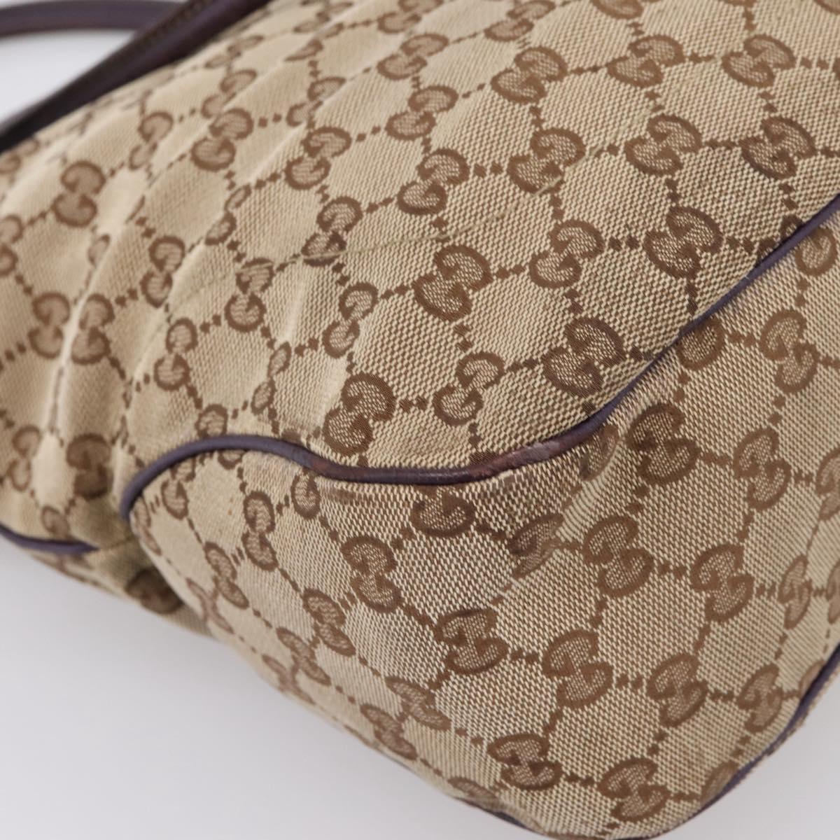 GUCCI GG Canvas New Jackie Hand Bag Beige Gold 145818 Auth 206247