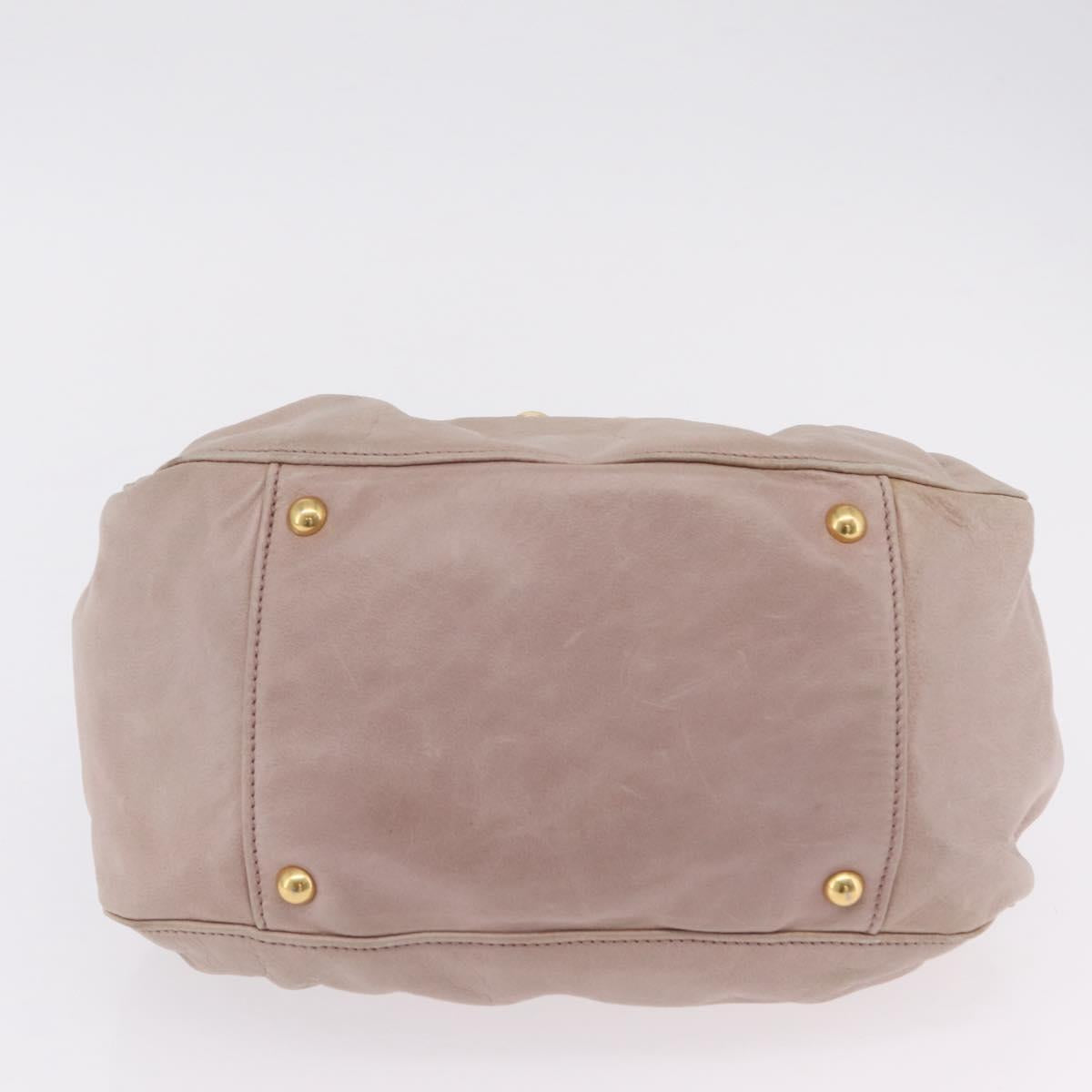 Miu Miu Hand Bag Vitellolux Pink Gold Auth 206250M