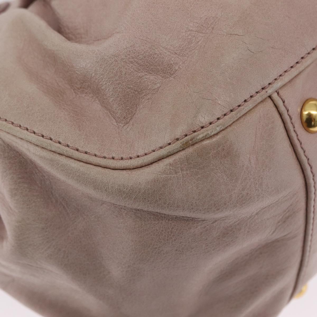 Miu Miu Hand Bag Vitellolux Pink Gold Auth 206250M