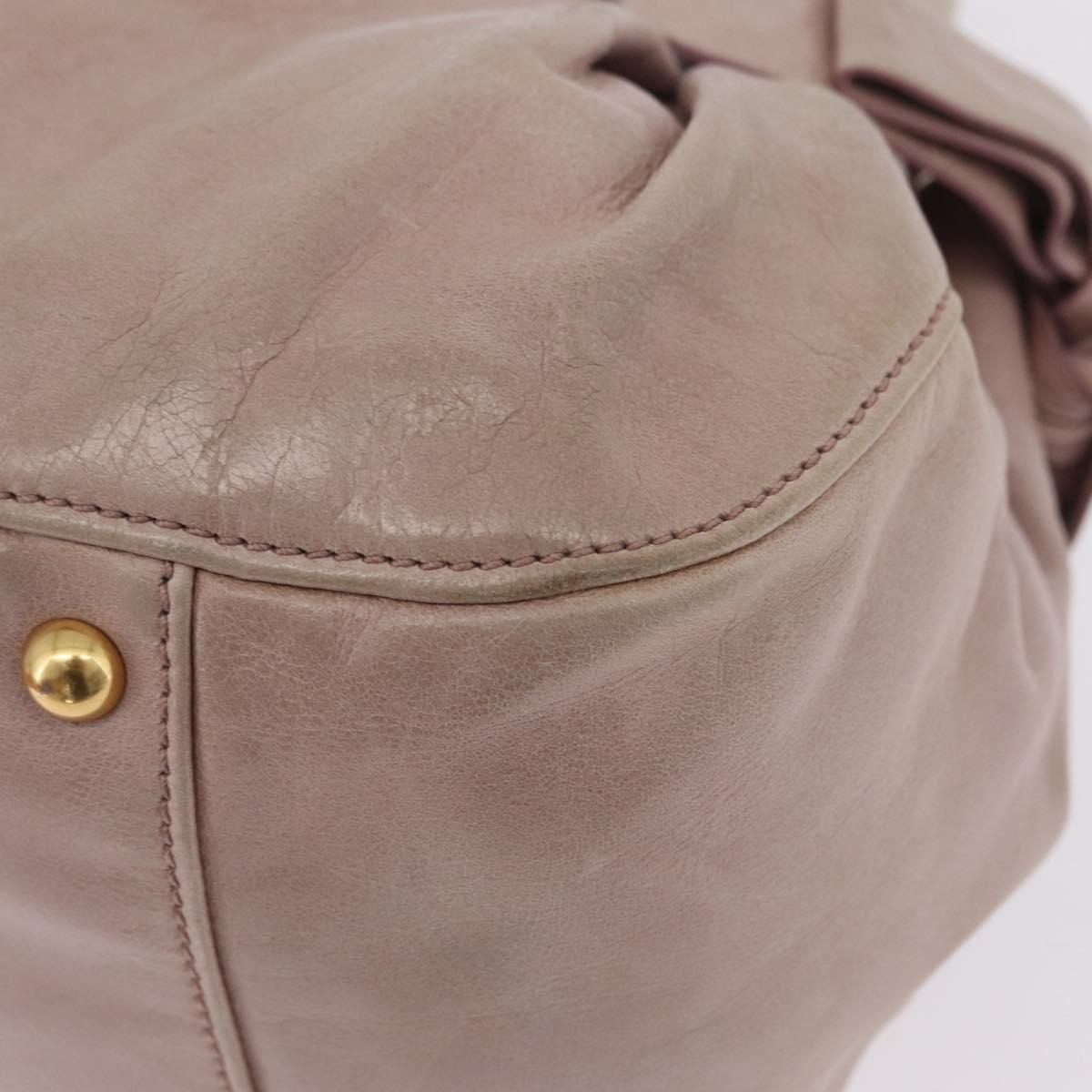 Miu Miu Hand Bag Vitellolux Pink Gold Auth 206250M