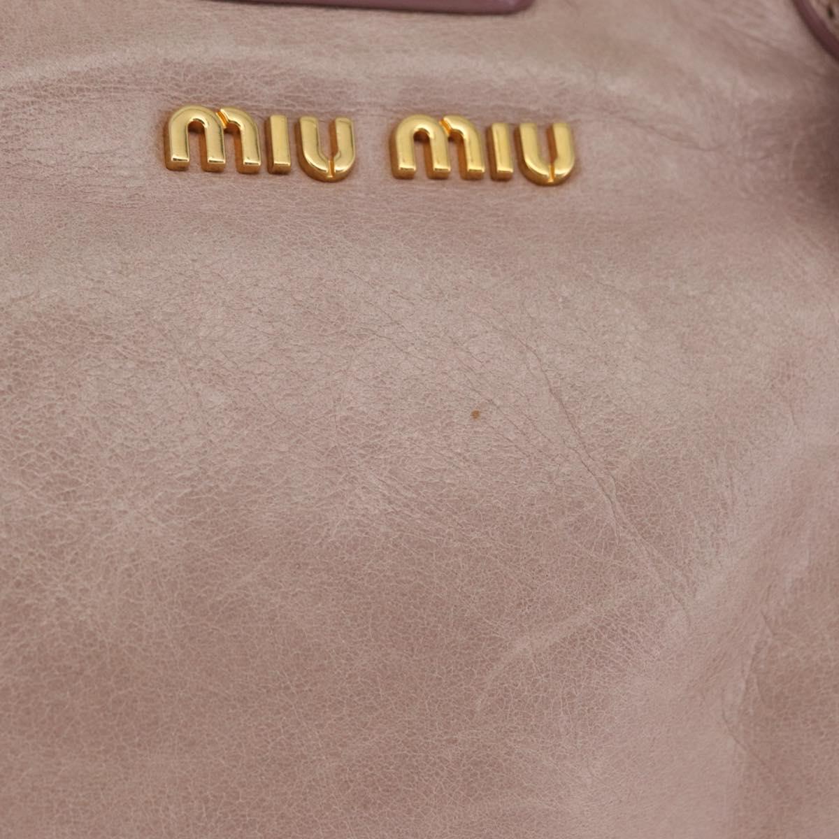 Miu Miu Hand Bag Vitellolux Pink Gold Auth 206250M