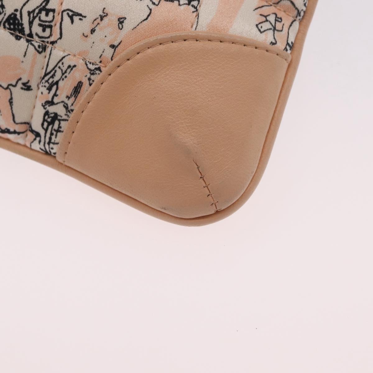 CHANEL Choco Bar Chain Shoulder Bag Silk Pink Gold CC Auth 206258SAM