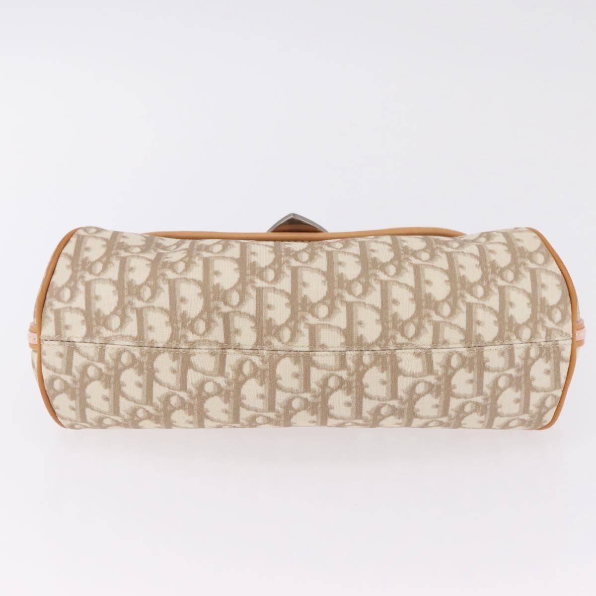 Christian Dior Trotter Canvas Romantic Chain Bag PVC Ivory Silver Auth 206260SAM