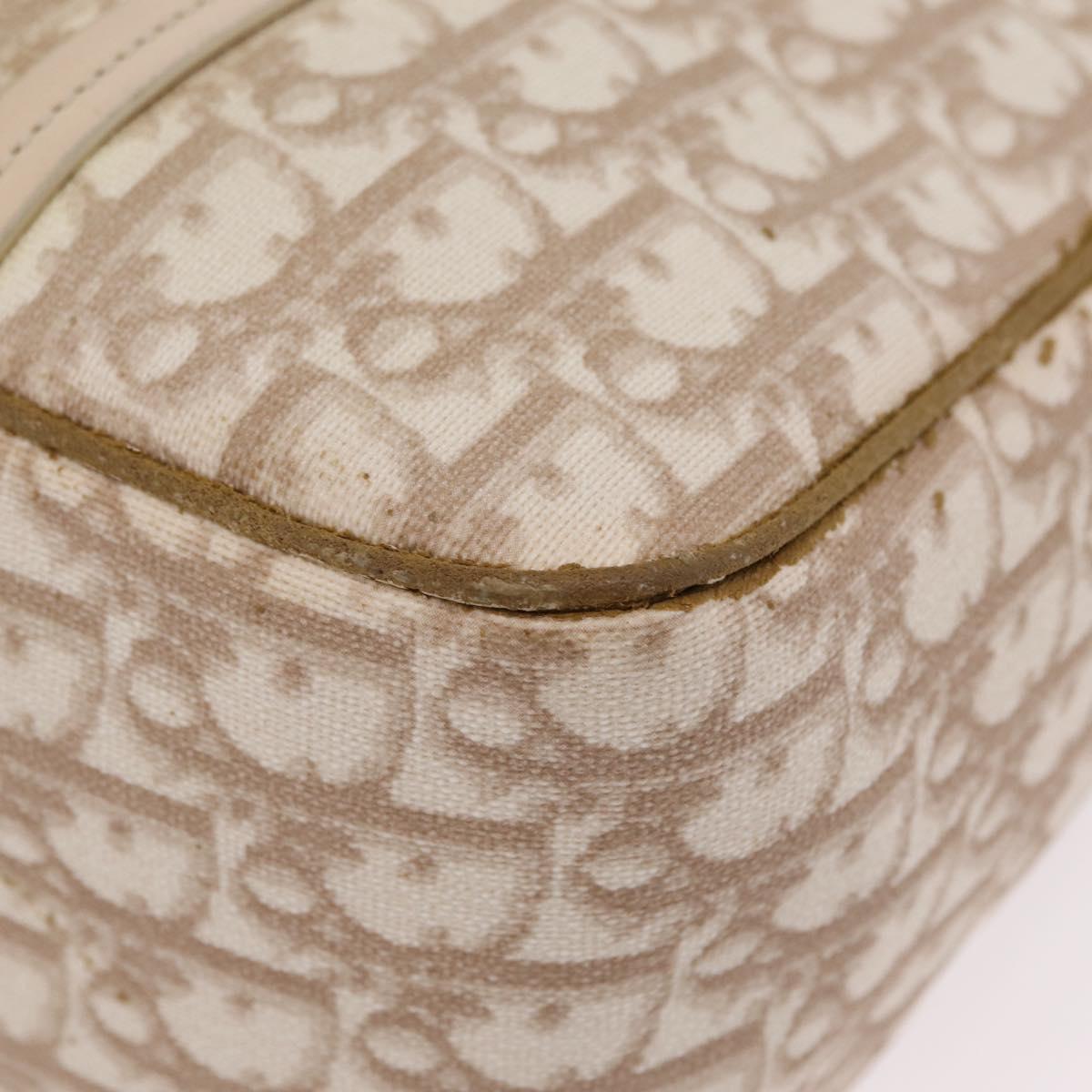 Christian Dior Trotter Canvas Chain Tote Bag PVC Ivory Silver Auth 206261A