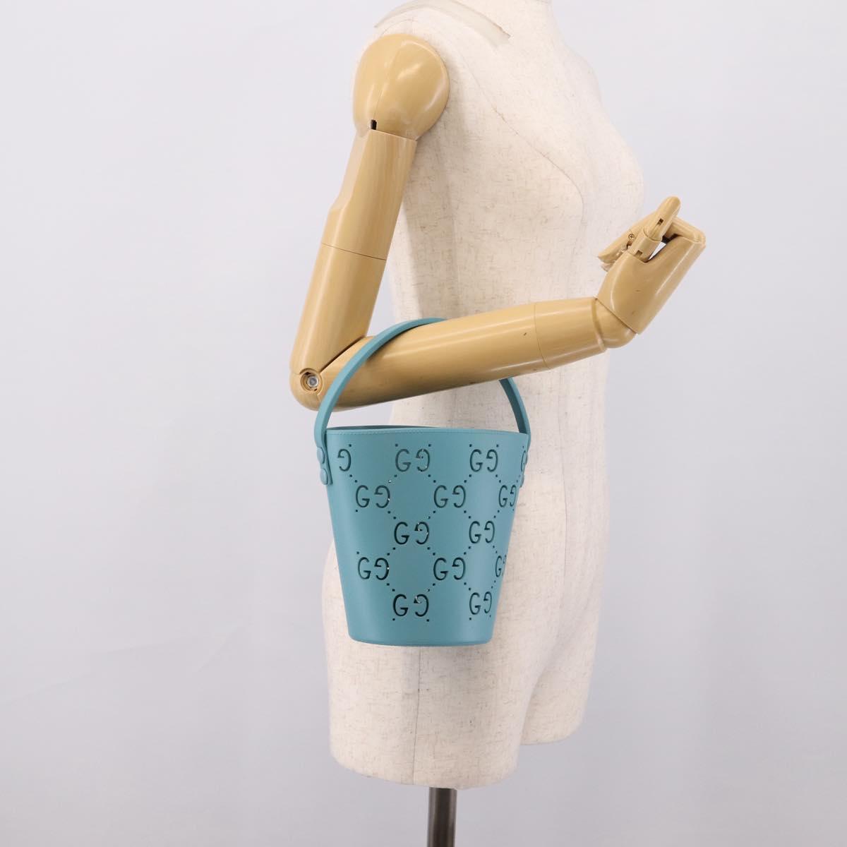GUCCI Hand Bag Rubber Blue 723051 Auth 206264M