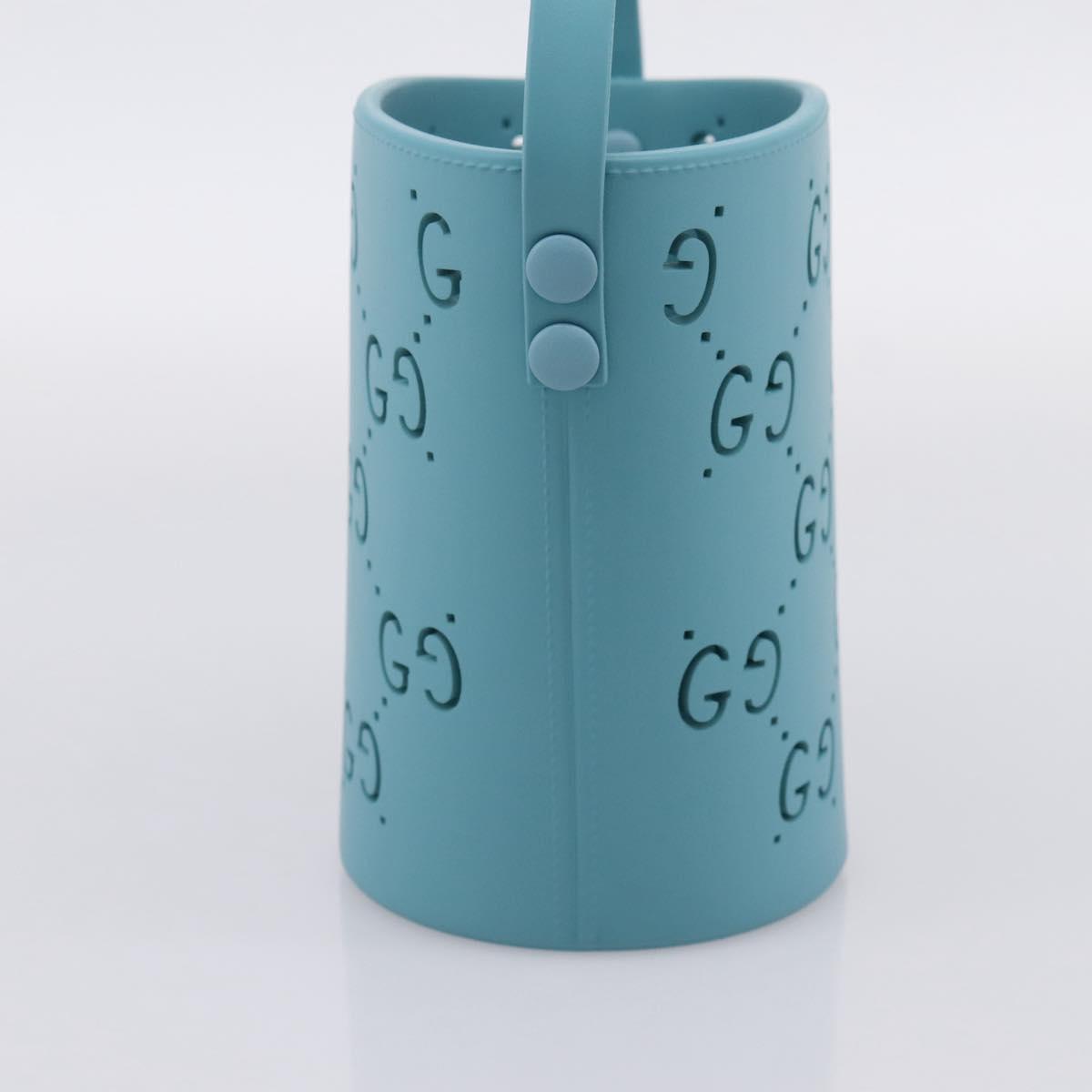 GUCCI Hand Bag Rubber Blue 723051 Auth 206264M