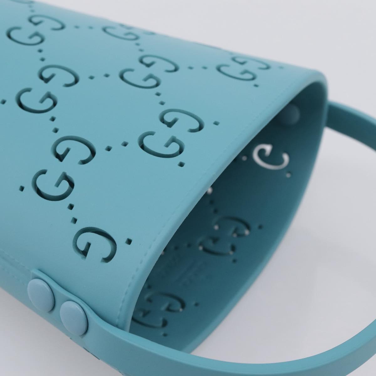 GUCCI Hand Bag Rubber Blue 723051 Auth 206264M