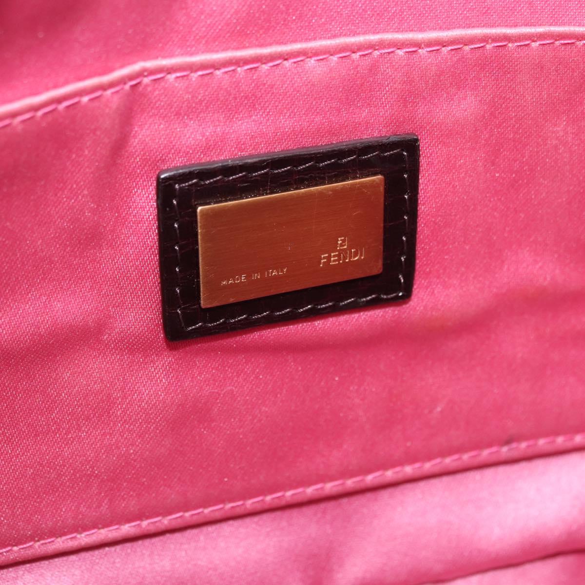 FENDI Mamma Baguette Shoulder Bag Wool Red Gold 8BR180 Auth 206269SM