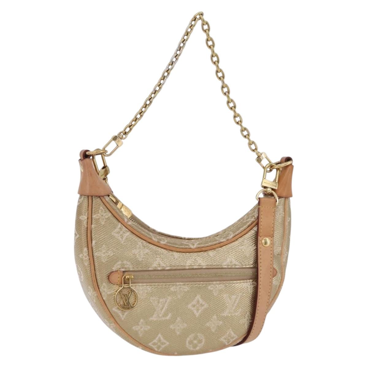 LOUIS VUITTON Monogram Laminated Jacquard Loop Bag Gold M22928 LV Auth 206273SAM