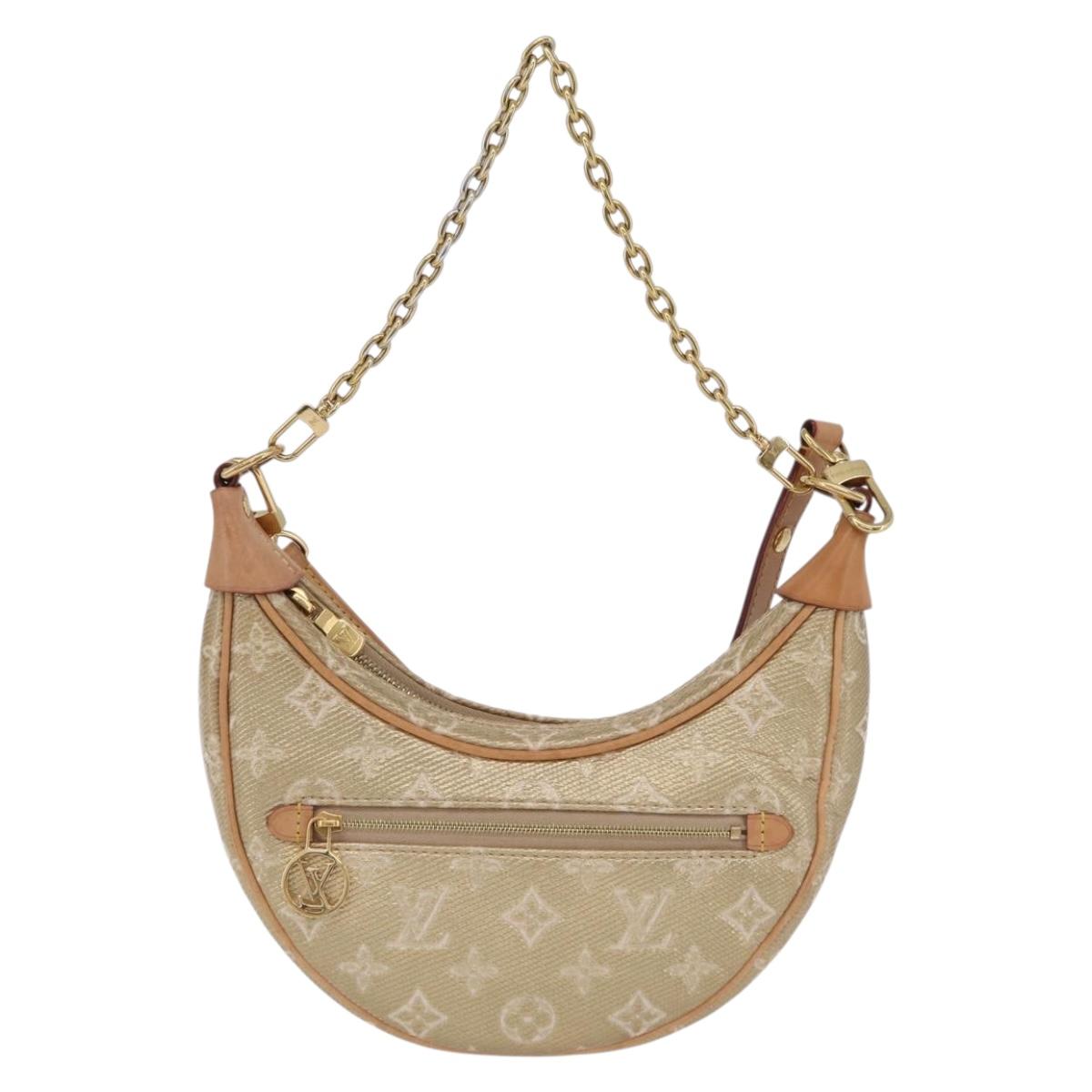 LOUIS VUITTON Monogram Laminated Jacquard Loop Bag Gold M22928 LV Auth 206273SAM
