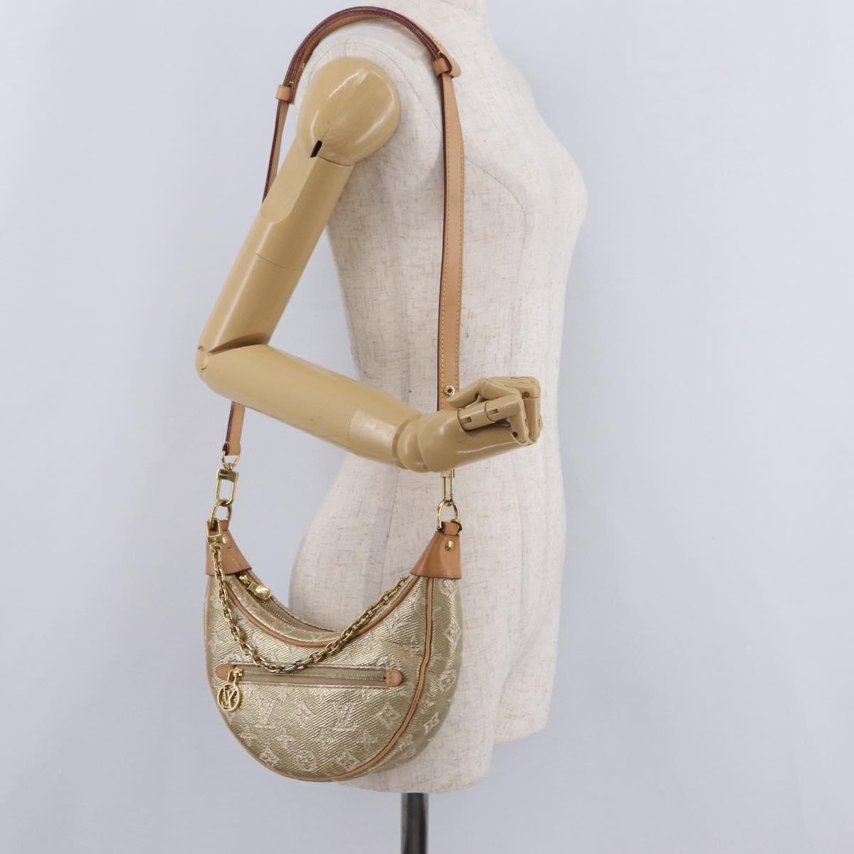 LOUIS VUITTON Monogram Laminated Jacquard Loop Bag Gold M22928 LV Auth 206273SAM