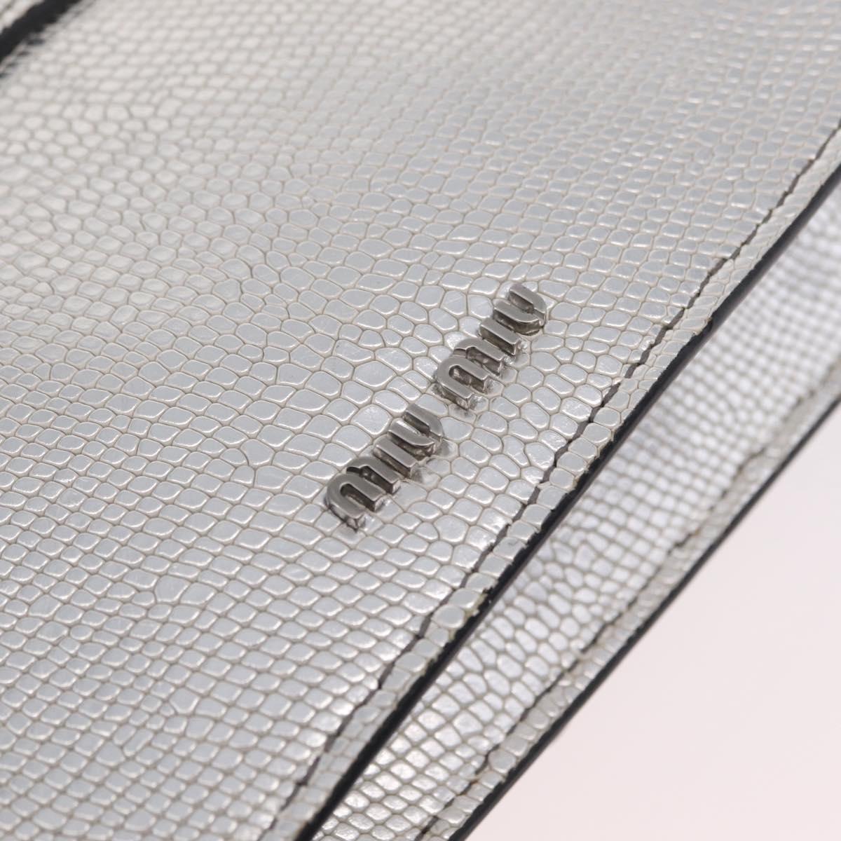 Miu Miu Shoulder Bag Leather Silver Auth 206274M