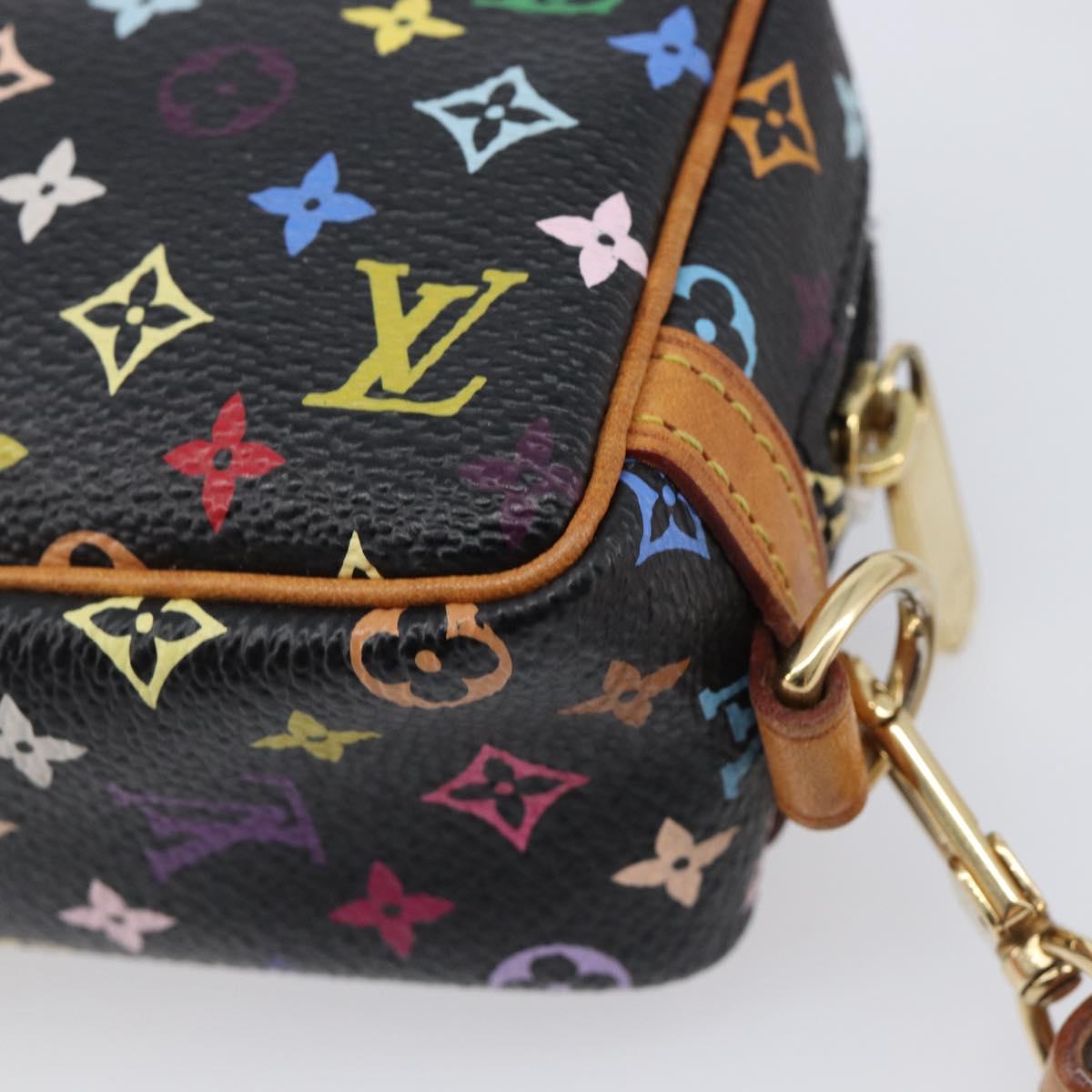 LOUIS VUITTON Monogram Multicolor Trousse Wapity Pouch Black M58034 Auth 206275A