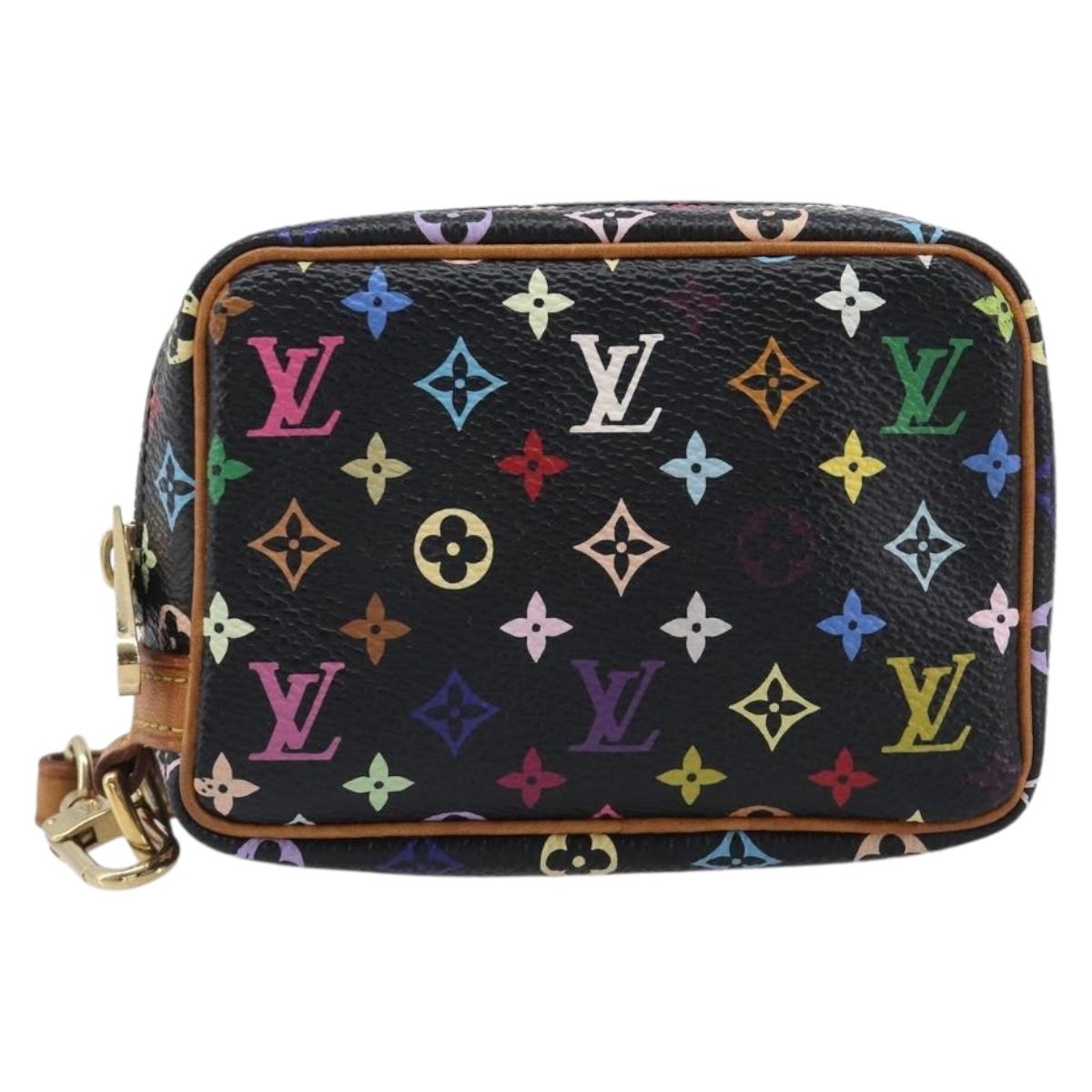 LOUIS VUITTON Monogram Multicolor Trousse Wapity Pouch Black M58034 Auth 206275A