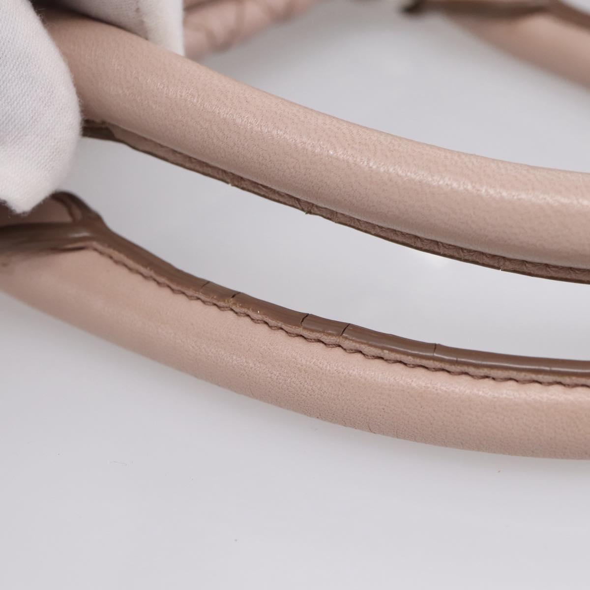 Miu Miu Matelasse Chain Shoulder Bag Leather 2way Pink Silver Auth 206292A
