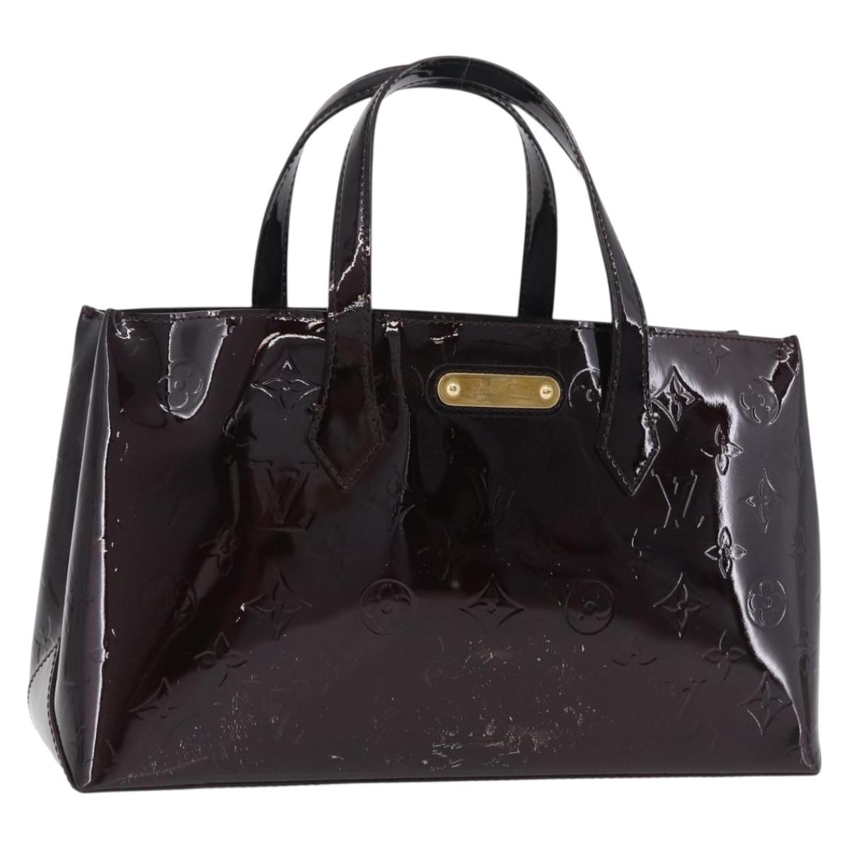 LOUIS VUITTON Monogram Vernis Wilshire PM Hand Bag Amarante M93641 Auth 206294A