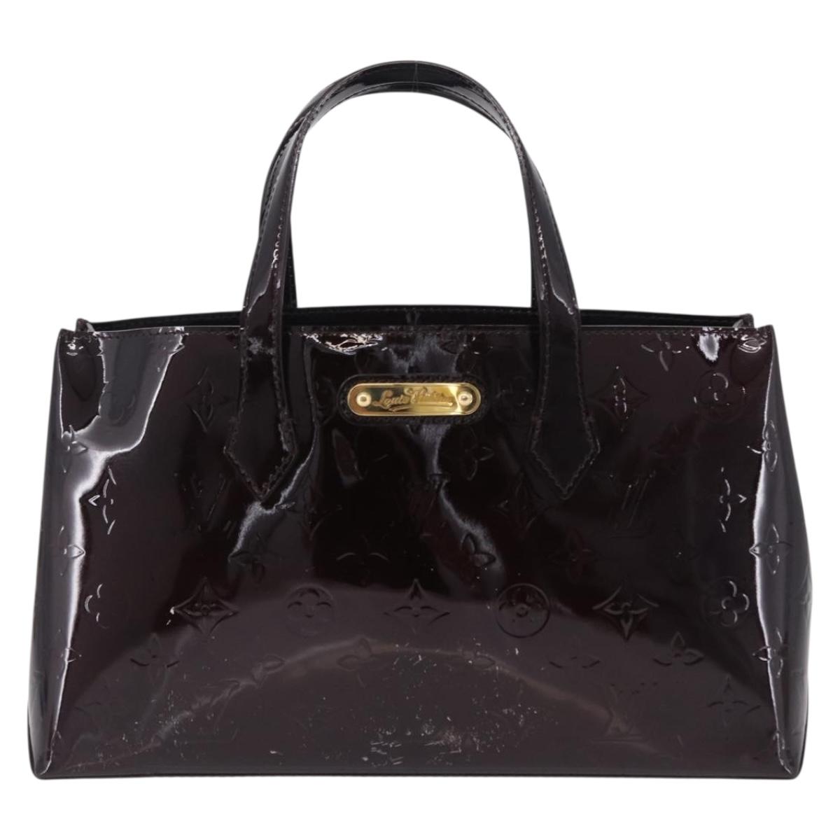 LOUIS VUITTON Monogram Vernis Wilshire PM Hand Bag Amarante M93641 Auth 206294A