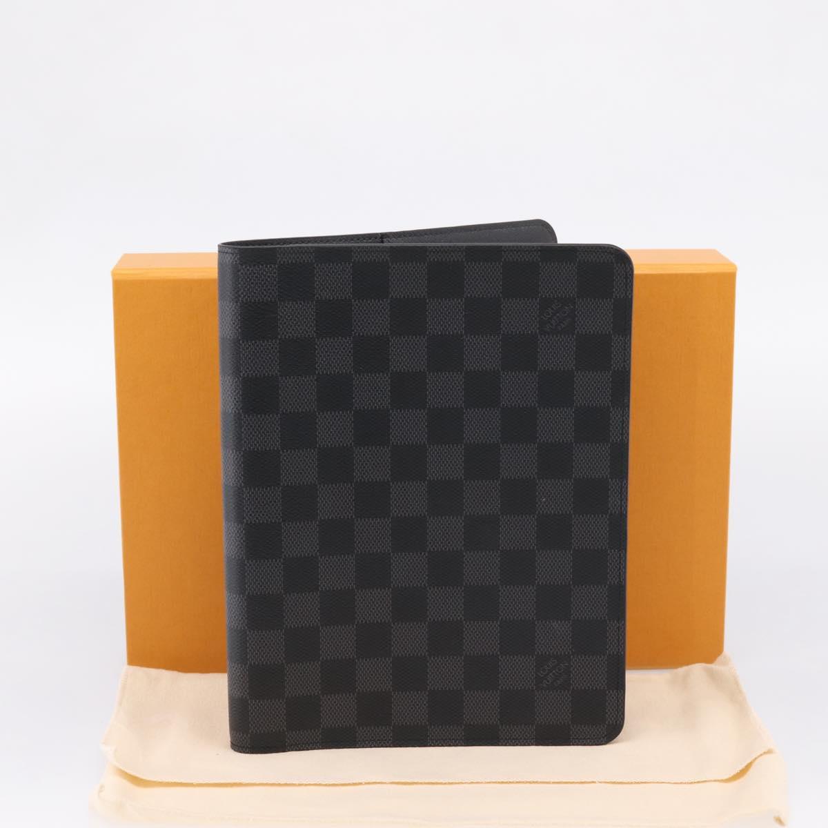 LOUIS VUITTON Damier Graphite Agenda Bureau Note Cover R20974 LV Auth 206298V