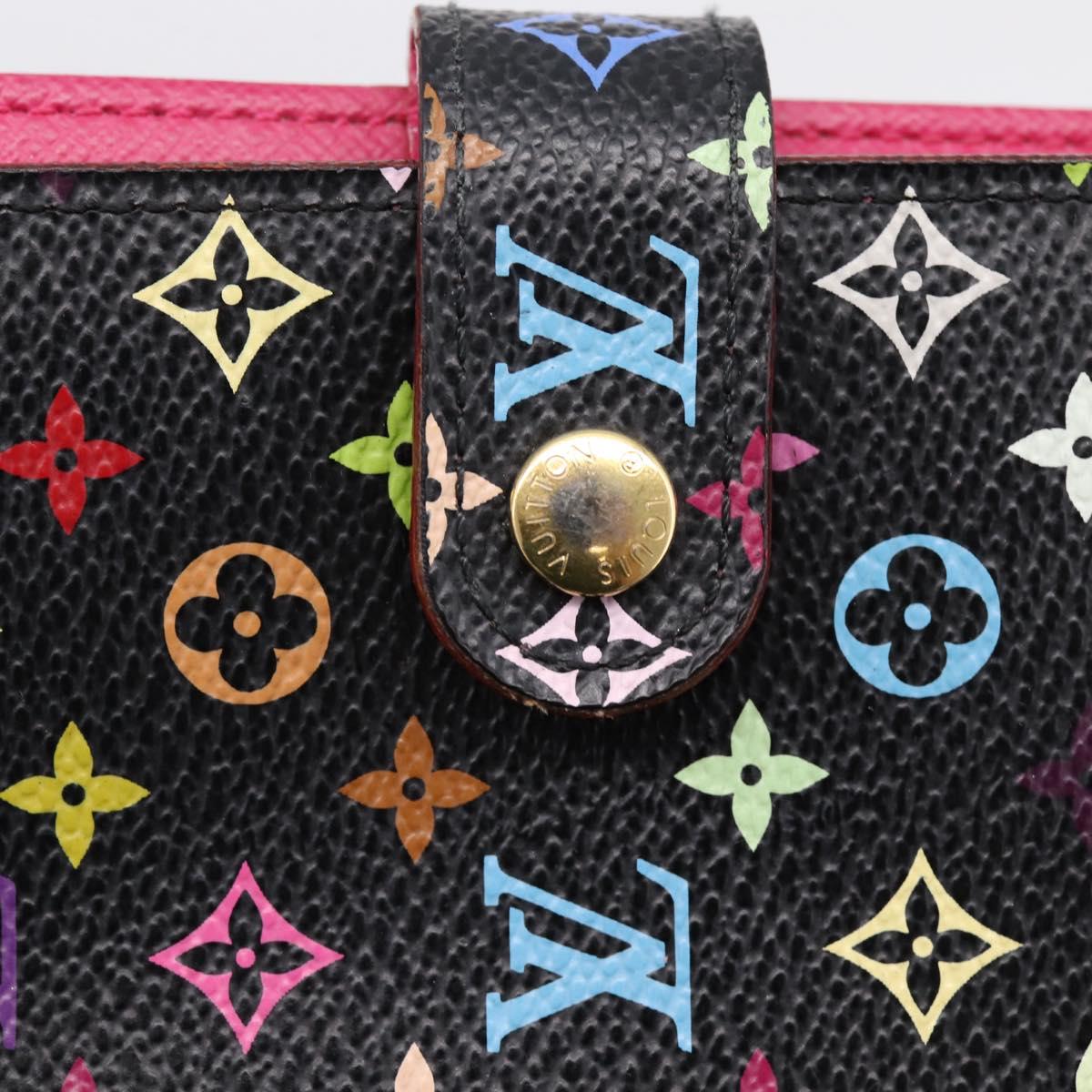 LOUIS VUITTON Monogram Multicolor Agenda PM Cover Black R21076 Auth 206303A