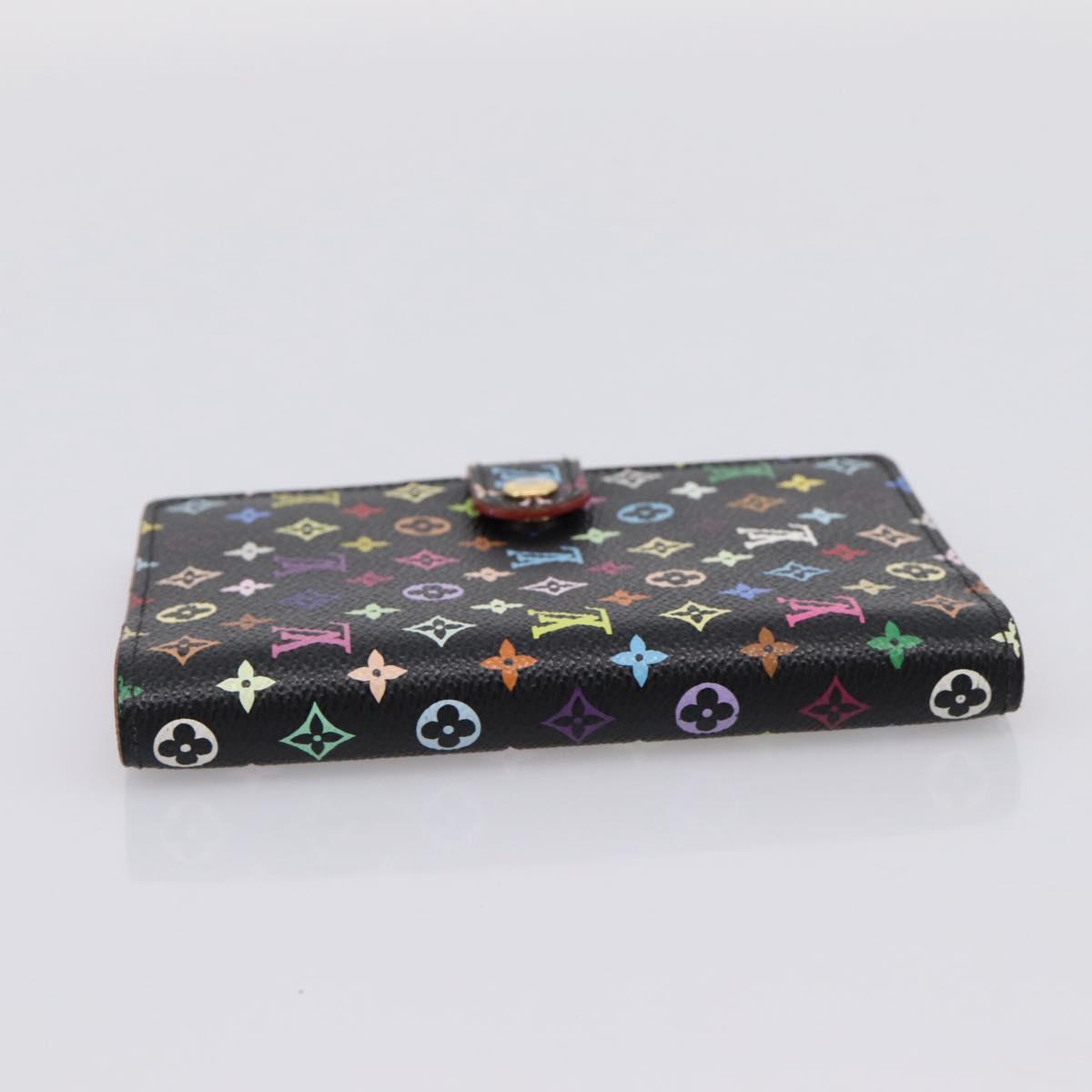 LOUIS VUITTON Monogram Multicolor Agenda PM Cover Black R21076 Auth 206303A