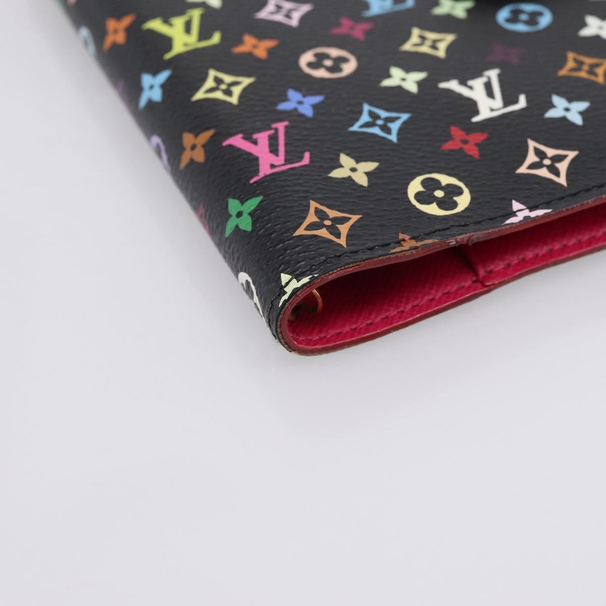 LOUIS VUITTON Monogram Multicolor Agenda PM Cover Black R21076 Auth 206303A