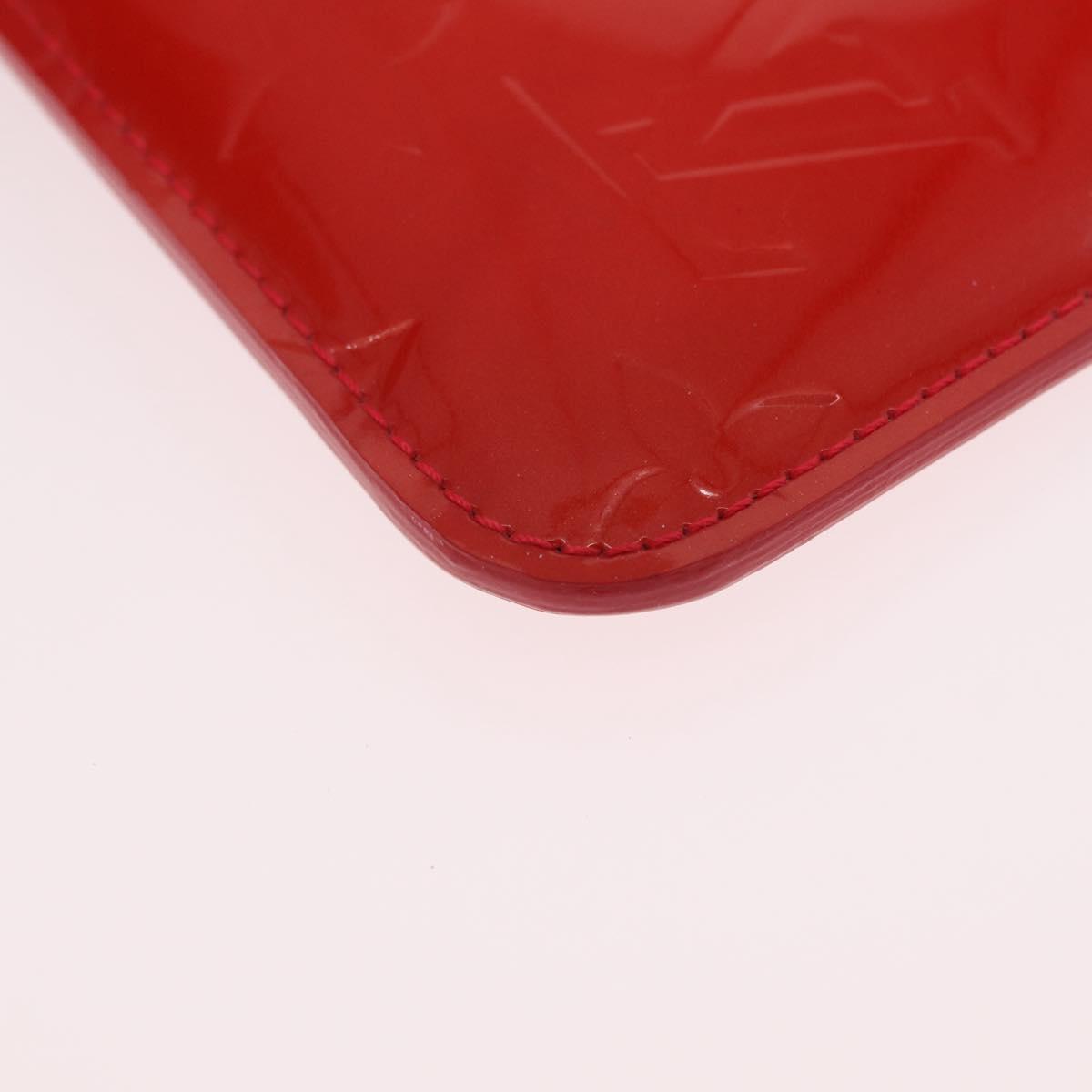 LOUIS VUITTON Vernis Pochette Cle NM Purse Rouge Grunadine M91737 LV Auth 206305