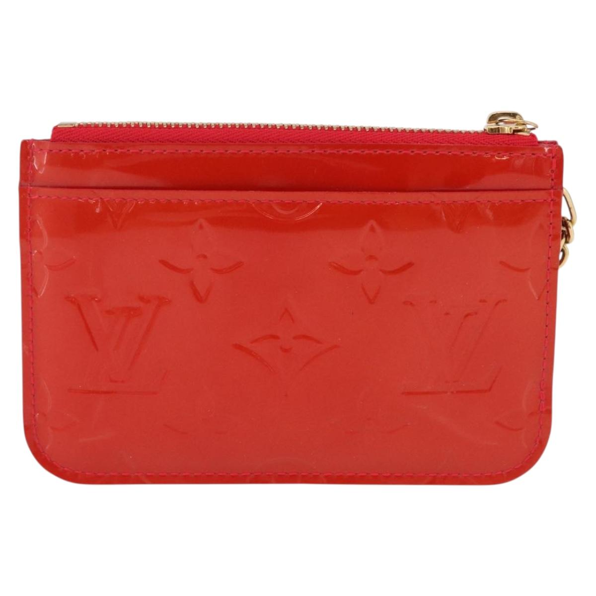 LOUIS VUITTON Vernis Pochette Cle NM Purse Rouge Grunadine M91737 LV Auth 206305