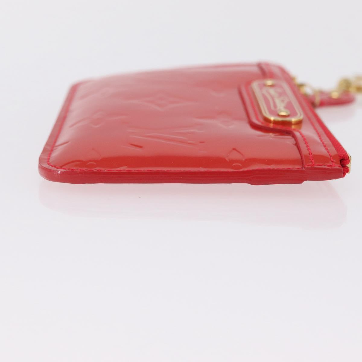 LOUIS VUITTON Vernis Pochette Cle NM Purse Rouge Grunadine M91737 LV Auth 206305