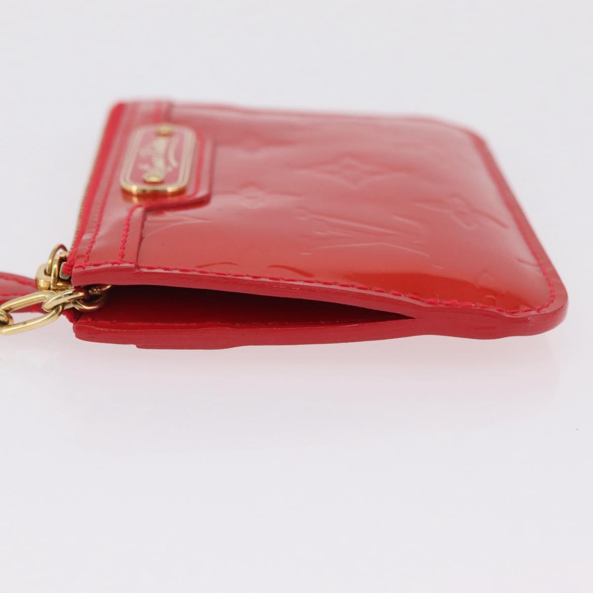 LOUIS VUITTON Vernis Pochette Cle NM Purse Rouge Grunadine M91737 LV Auth 206305