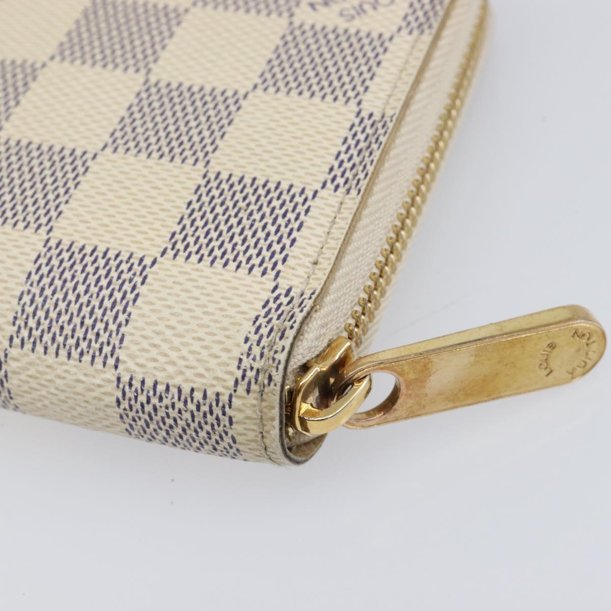 LOUIS VUITTON Damier Azur Zippy Wallet Long Wallet N60019 LV Auth 206314