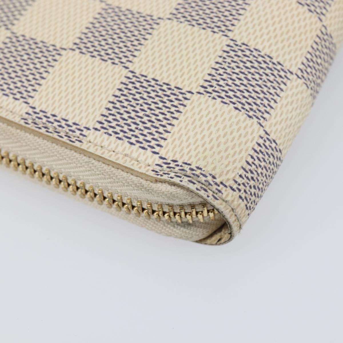 LOUIS VUITTON Damier Azur Zippy Wallet Long Wallet N60019 LV Auth 206314