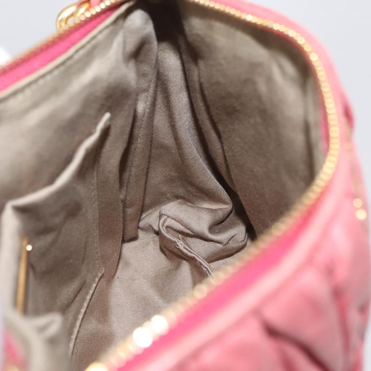 Miu Miu Matelasse Shoulder Bag Leather Pink Gold Auth 206317M