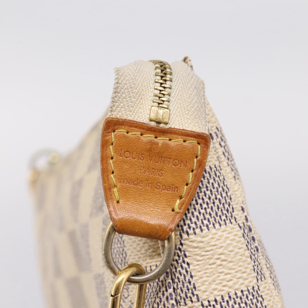 LOUIS VUITTON Damier Azur Pochette Accessoires Pouch N41207 LV Auth 206321A
