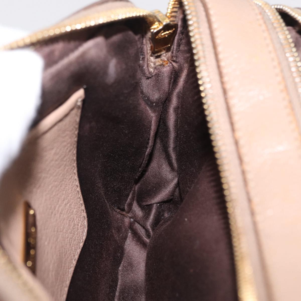 Miu Miu Shoulder Bag Leather Ivory Gold Auth 206322