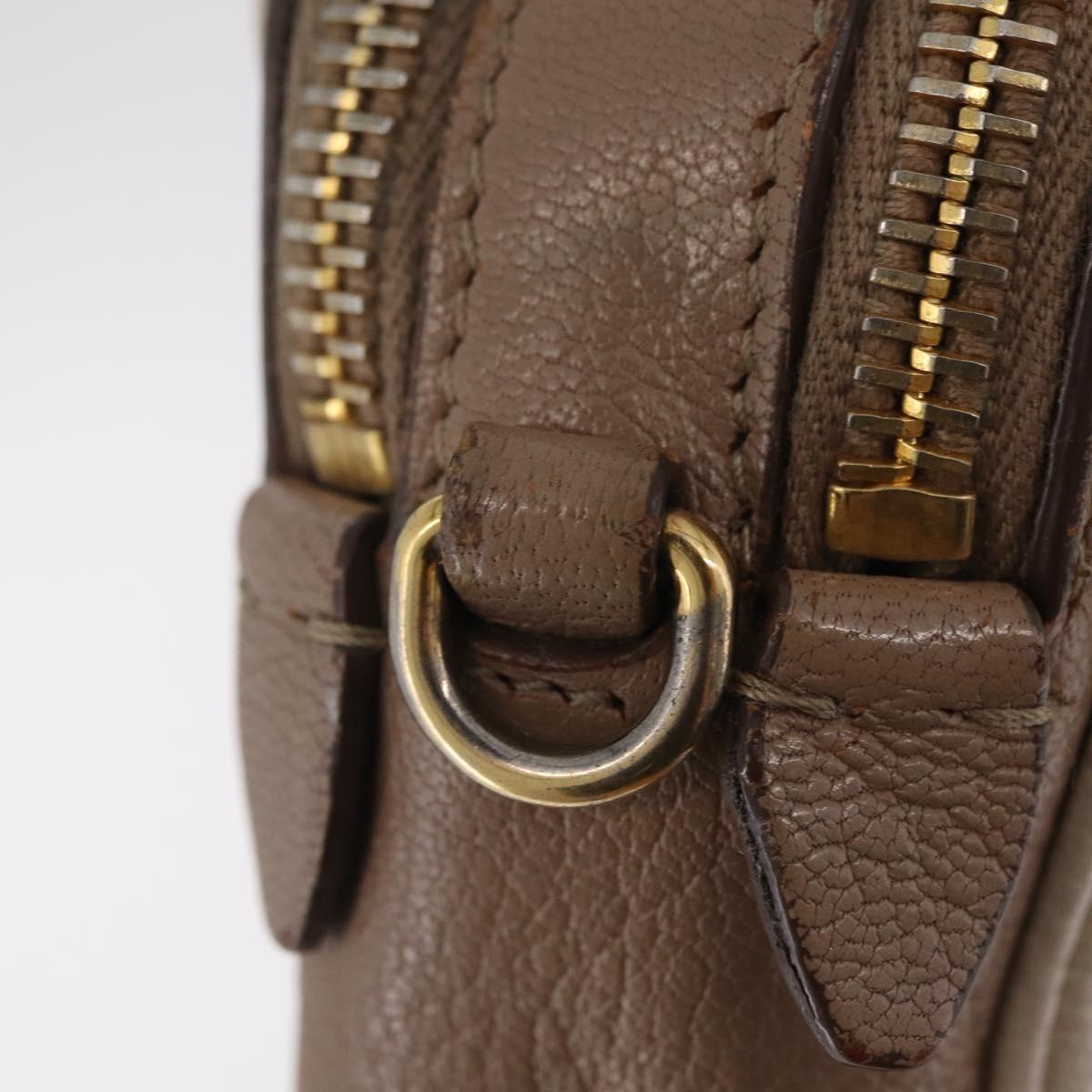 Miu Miu Shoulder Bag Leather Ivory Gold Auth 206322