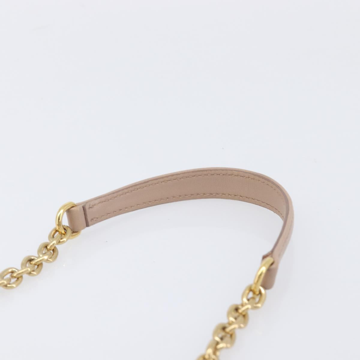 Miu Miu Matelasse Chain Shoulder Bag Leather Pink Gold Auth 206324M