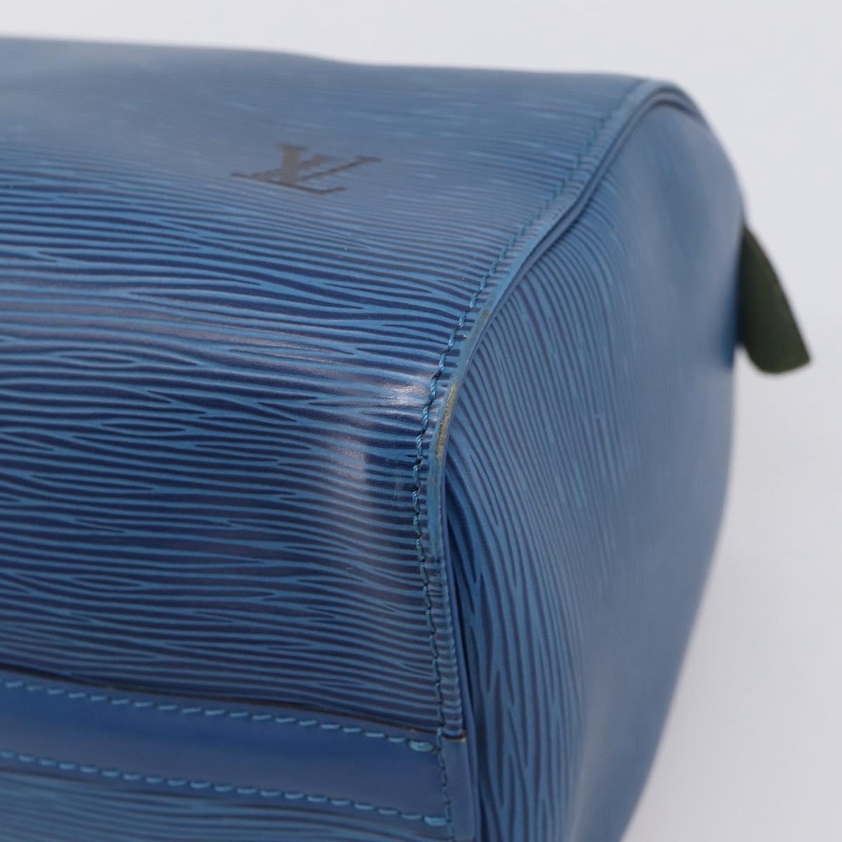 LOUIS VUITTON Epi Speedy 25 Hand Bag Toledo Blue M43015 LV Auth 206328