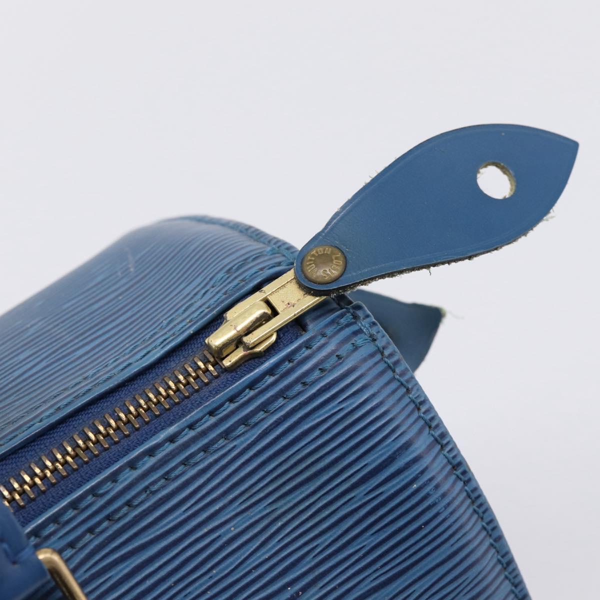 LOUIS VUITTON Epi Speedy 25 Hand Bag Toledo Blue M43015 LV Auth 206328