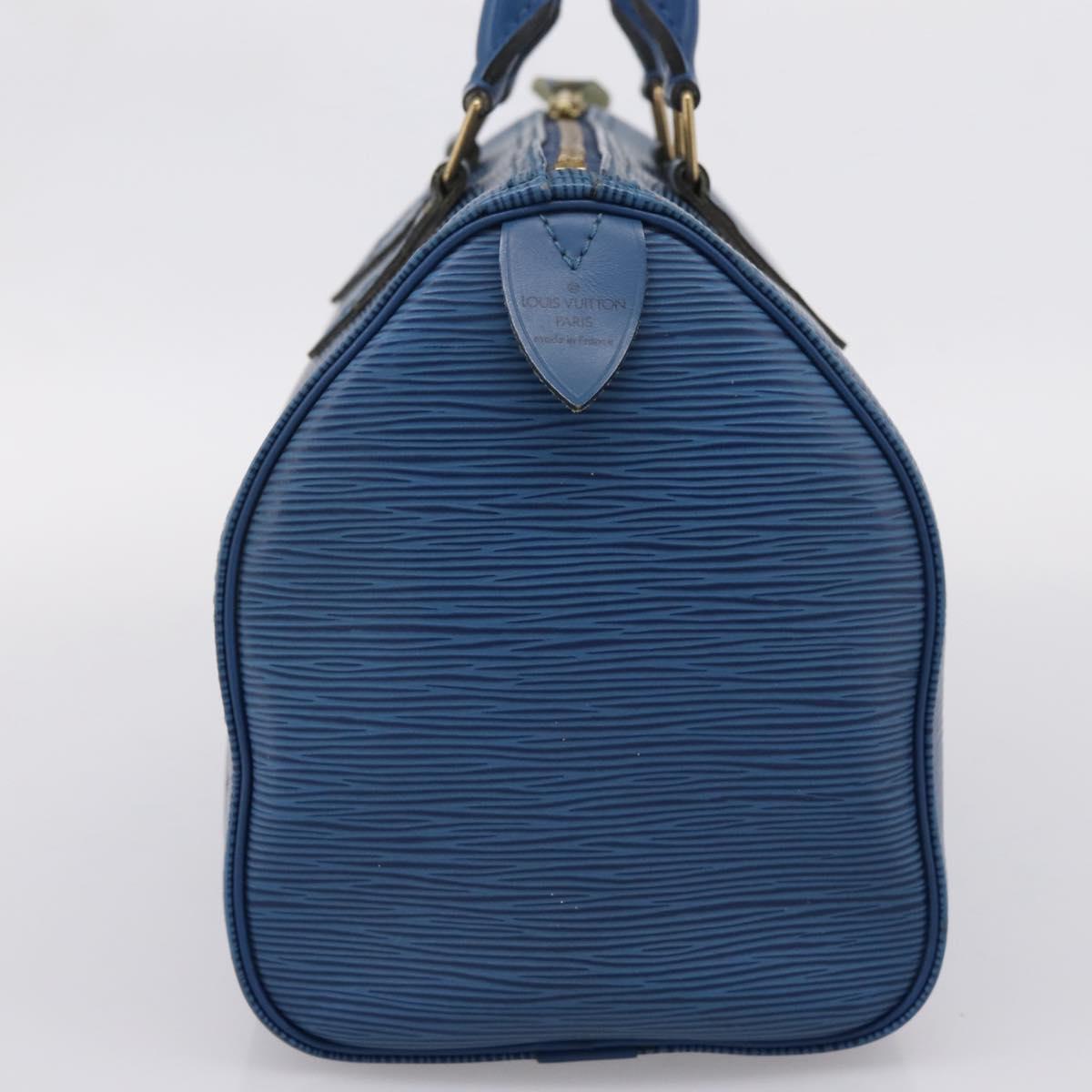 LOUIS VUITTON Epi Speedy 25 Hand Bag Toledo Blue M43015 LV Auth 206328