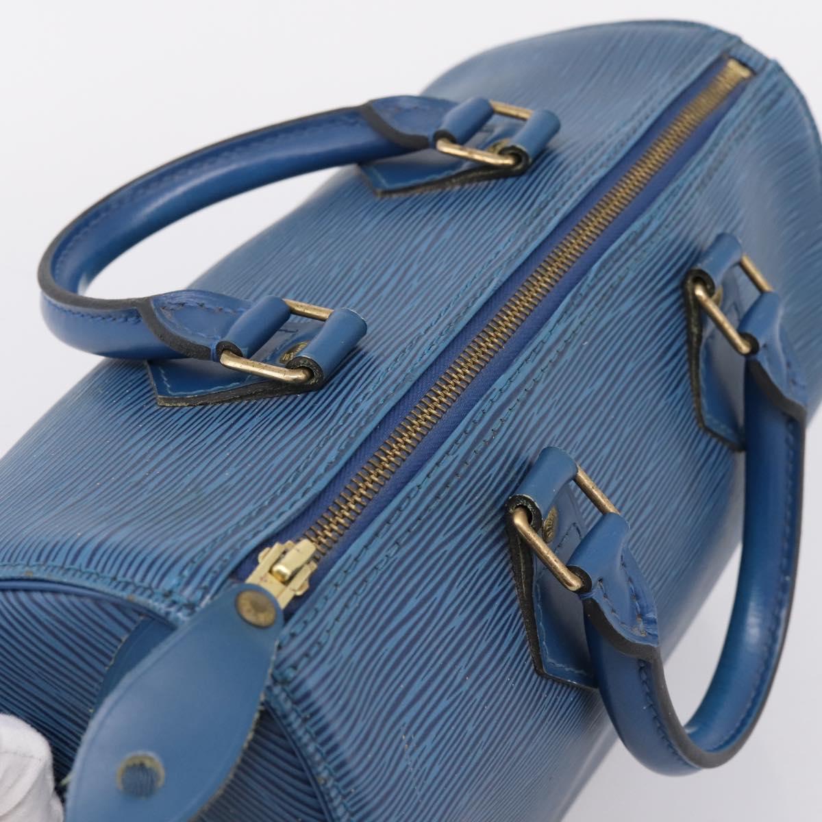 LOUIS VUITTON Epi Speedy 25 Hand Bag Toledo Blue M43015 LV Auth 206328
