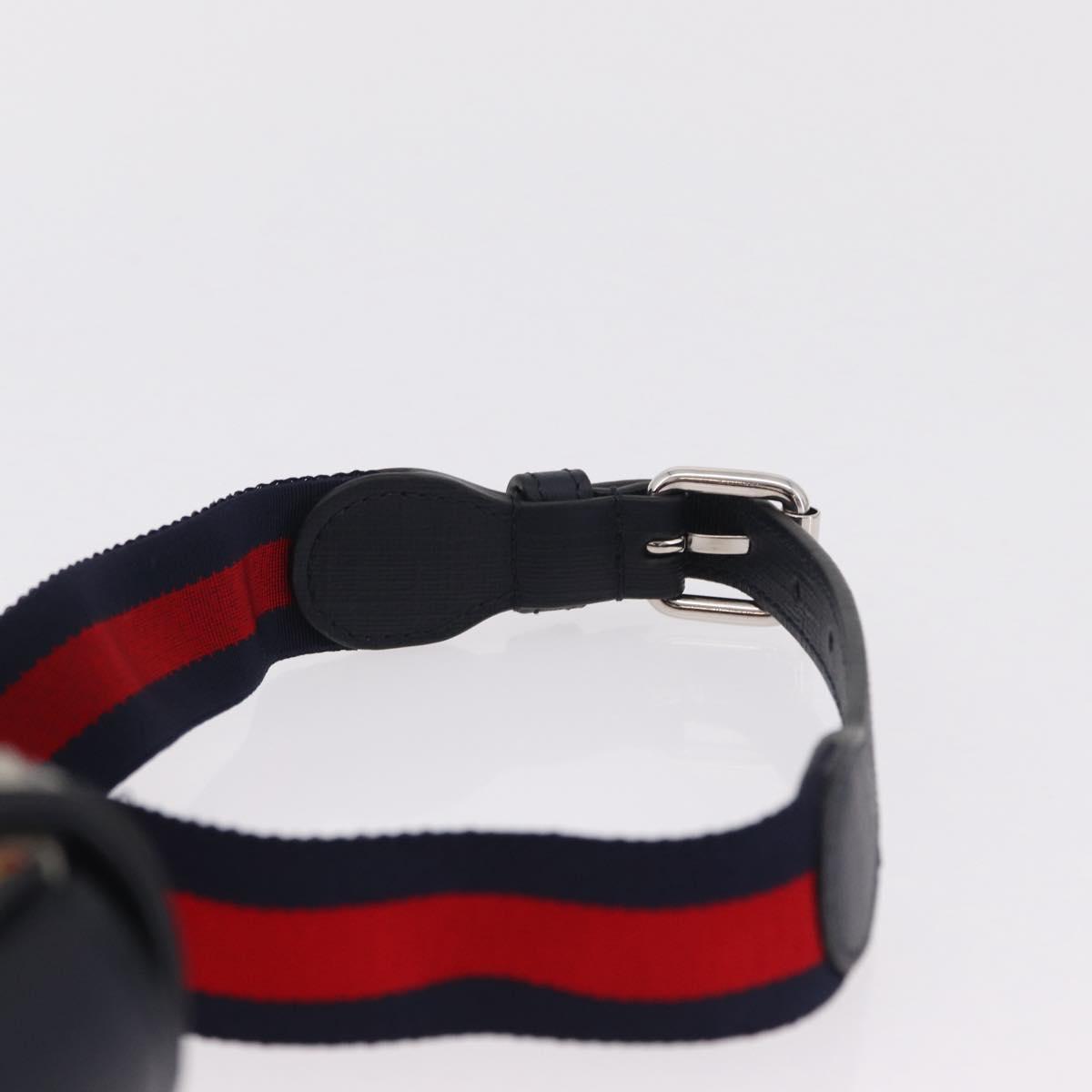 GUCCI GG Supreme Children's Waist bag PVC Sherry Line Navy 835822 Auth 206329M