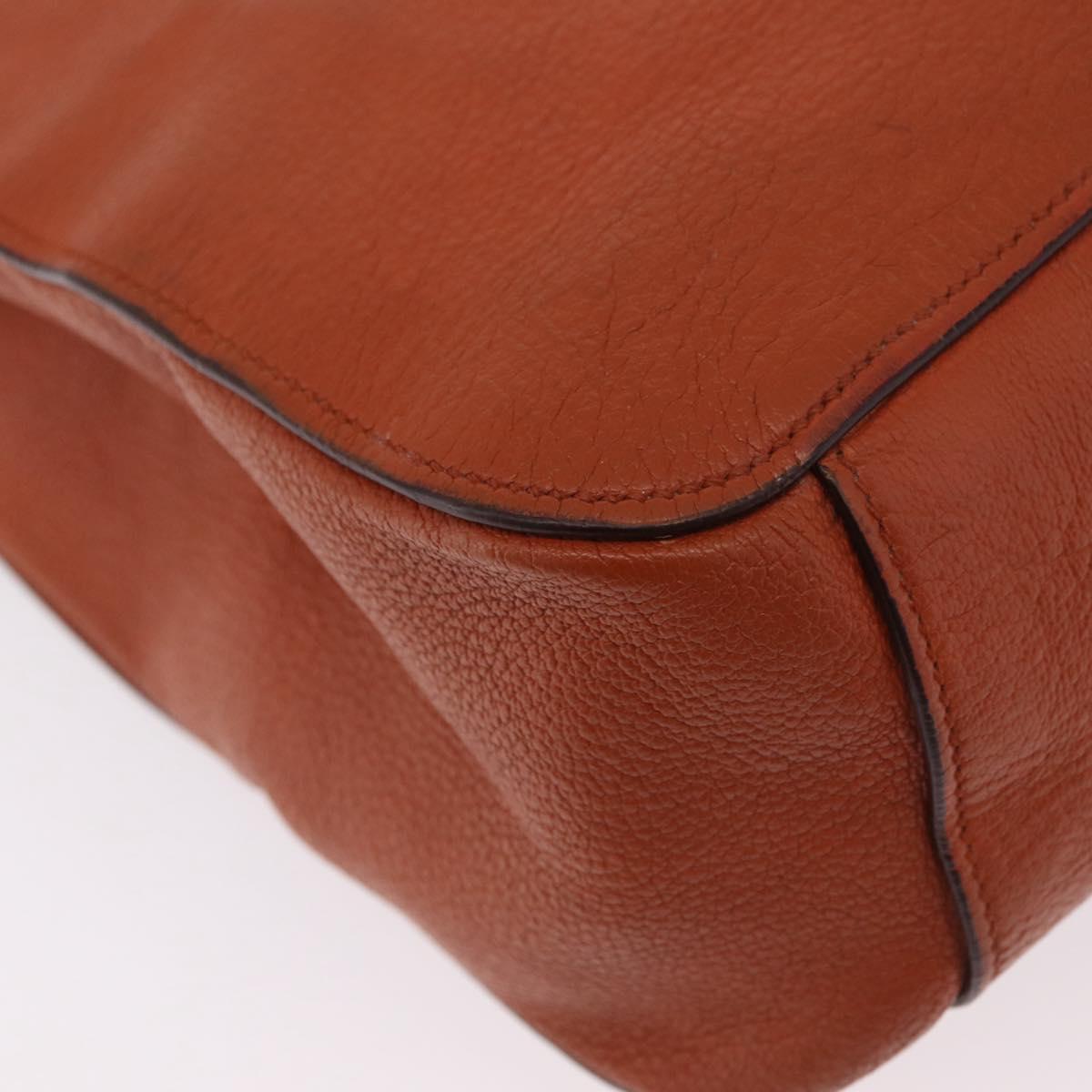 Miu Miu Hand Bag Leather 2way Orange Gold Auth 206335A