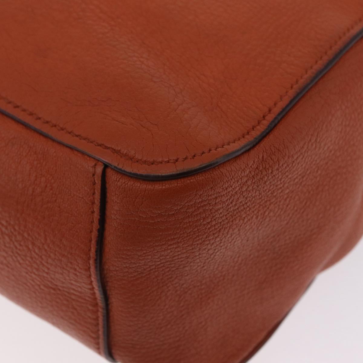 Miu Miu Hand Bag Leather 2way Orange Gold Auth 206335A
