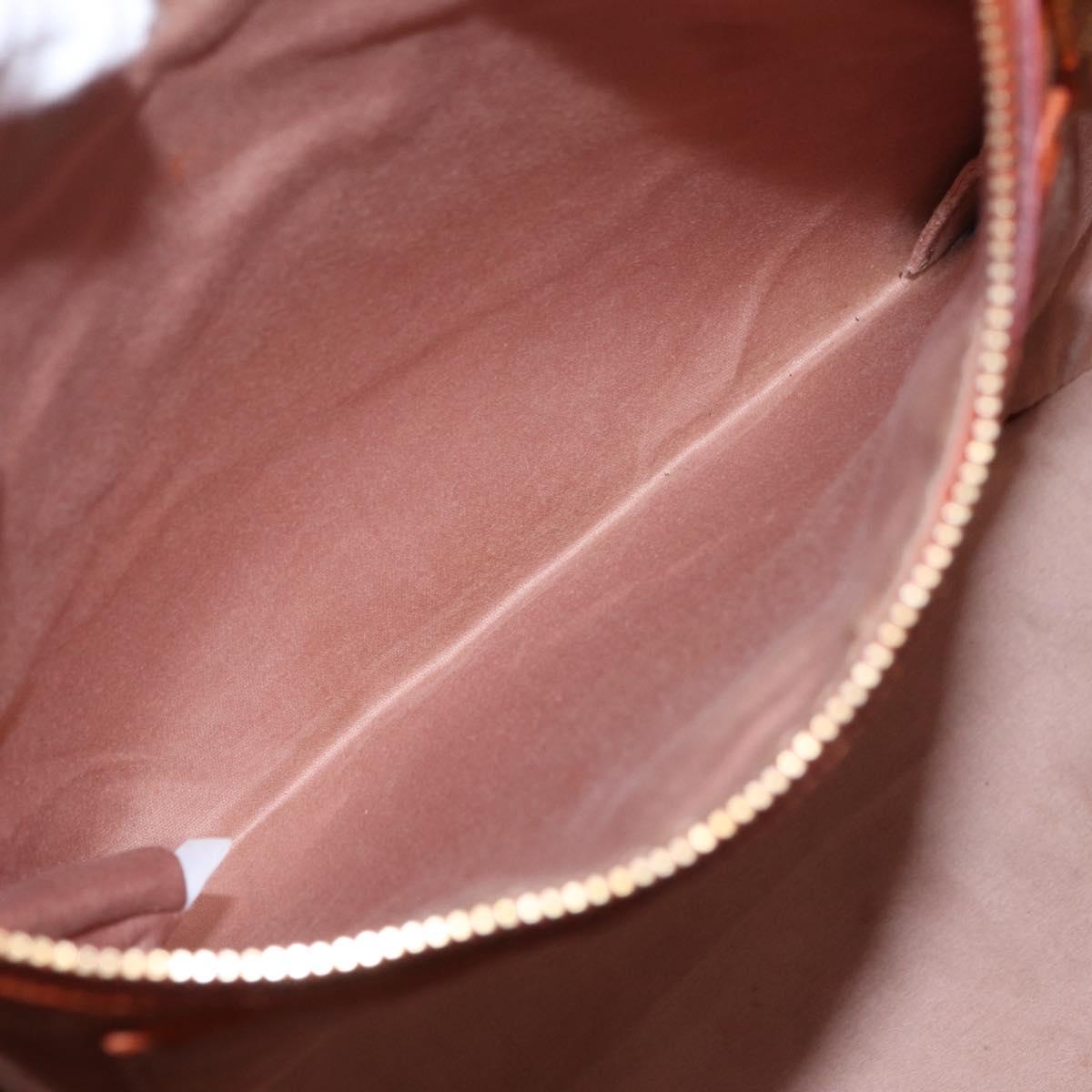 Miu Miu Hand Bag Leather 2way Orange Gold Auth 206335A