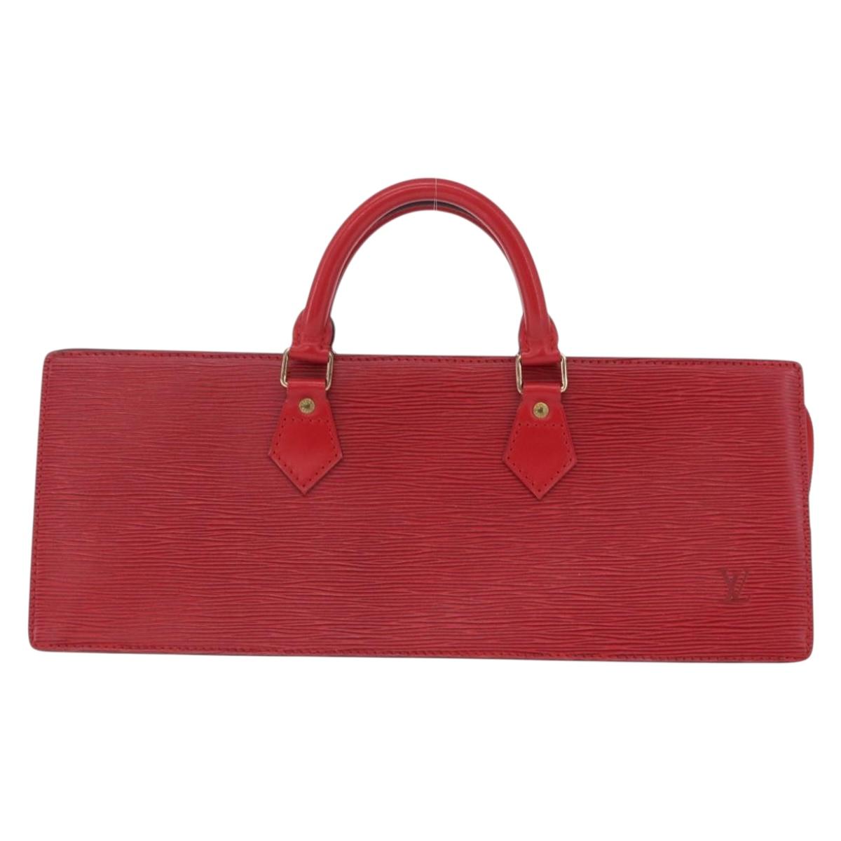 LOUIS VUITTON Epi Sac Triangle Hand Bag Red M52097 LV Auth 206342