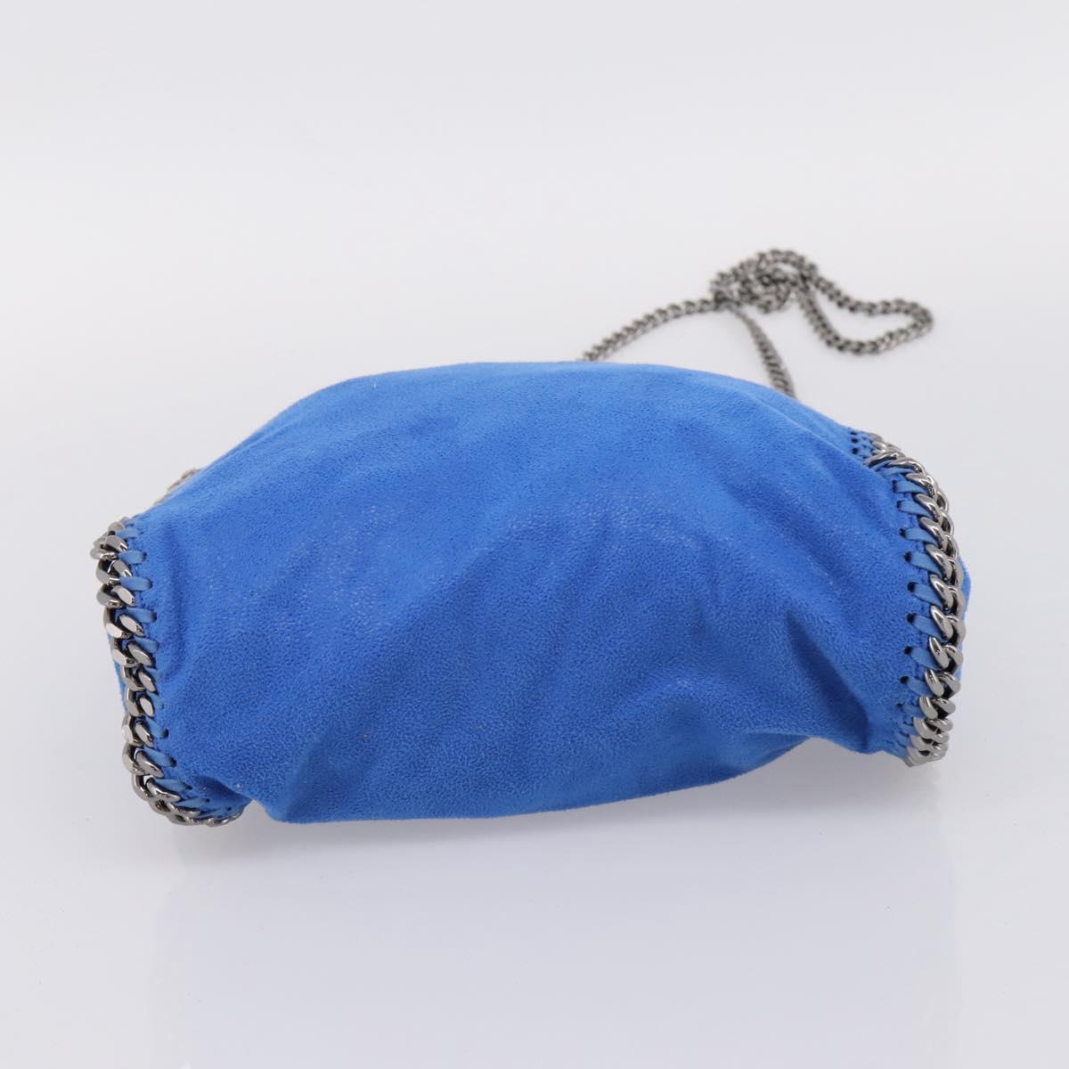 Stella MacCartney Chain Falabella Bag Suede Blue Silver 371223 Auth 206343A