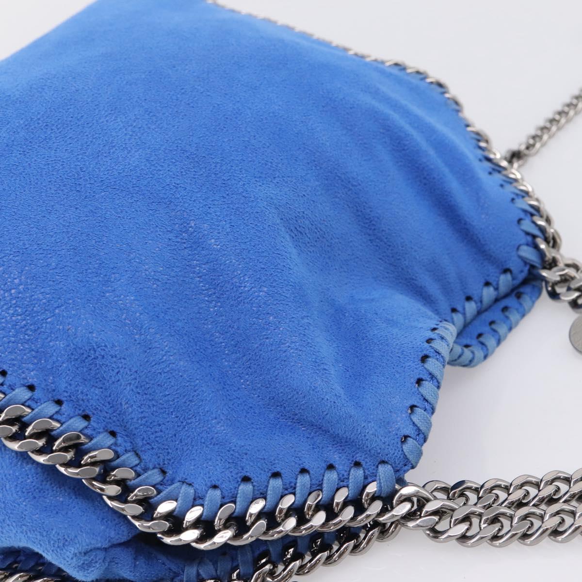 Stella MacCartney Chain Falabella Bag Suede Blue Silver 371223 Auth 206343A