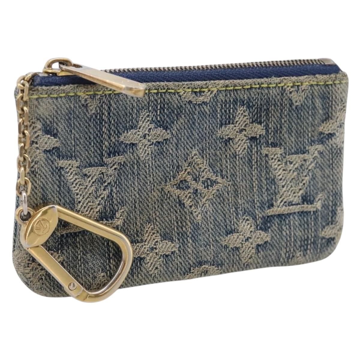 LOUIS VUITTON Monogram Denim Pochette Cles Purse Blue M95343 LV Auth 206350A