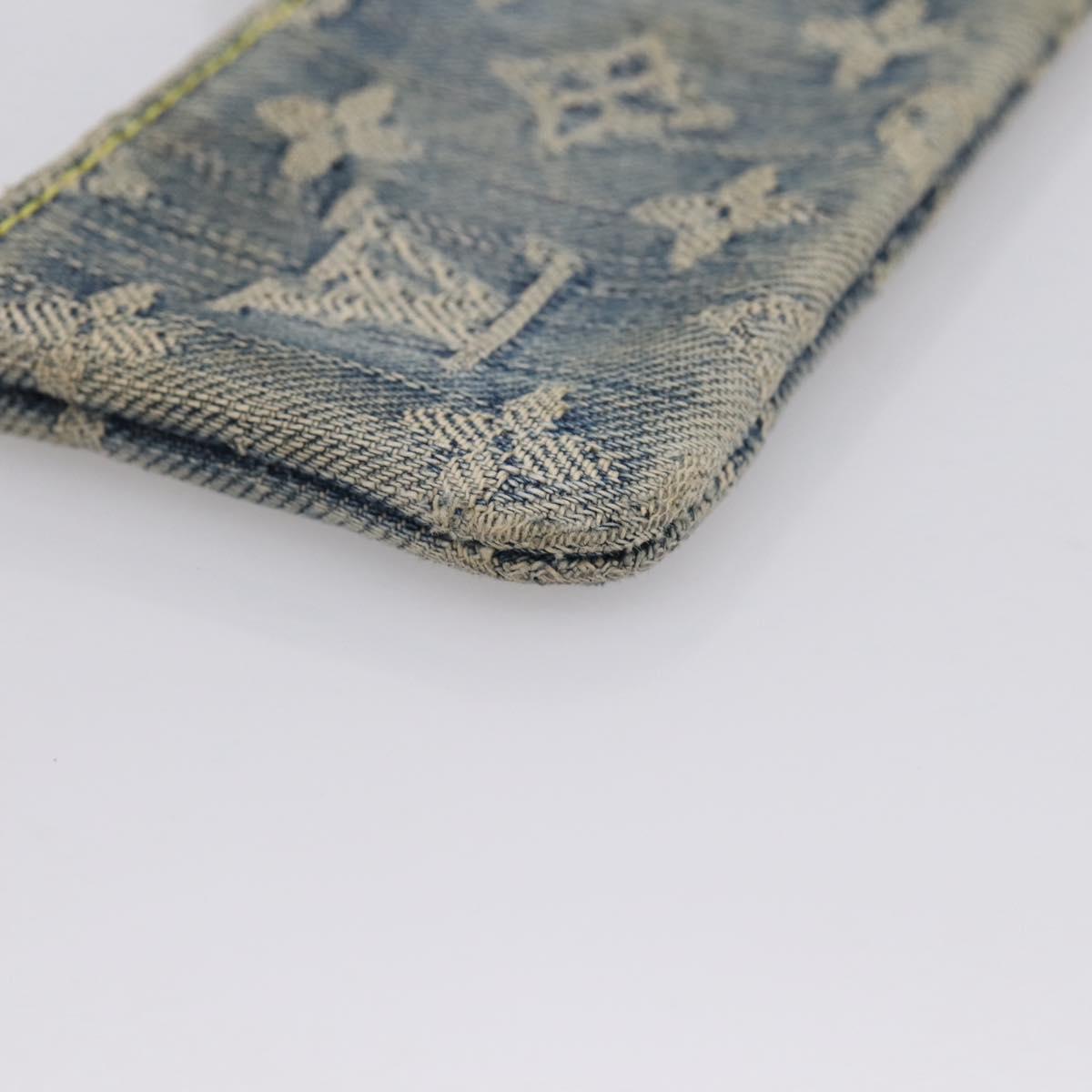 LOUIS VUITTON Monogram Denim Pochette Cles Purse Blue M95343 LV Auth 206350A