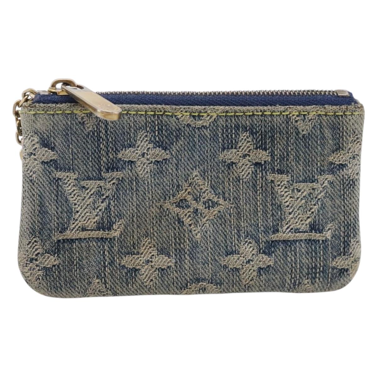 LOUIS VUITTON Monogram Denim Pochette Cles Purse Blue M95343 LV Auth 206350A